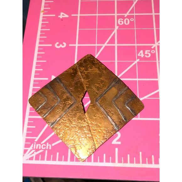 Signed Marjorie Baer of San Francisco Designer Vintage Mixed Metal Brooch - Picture 3 of 4